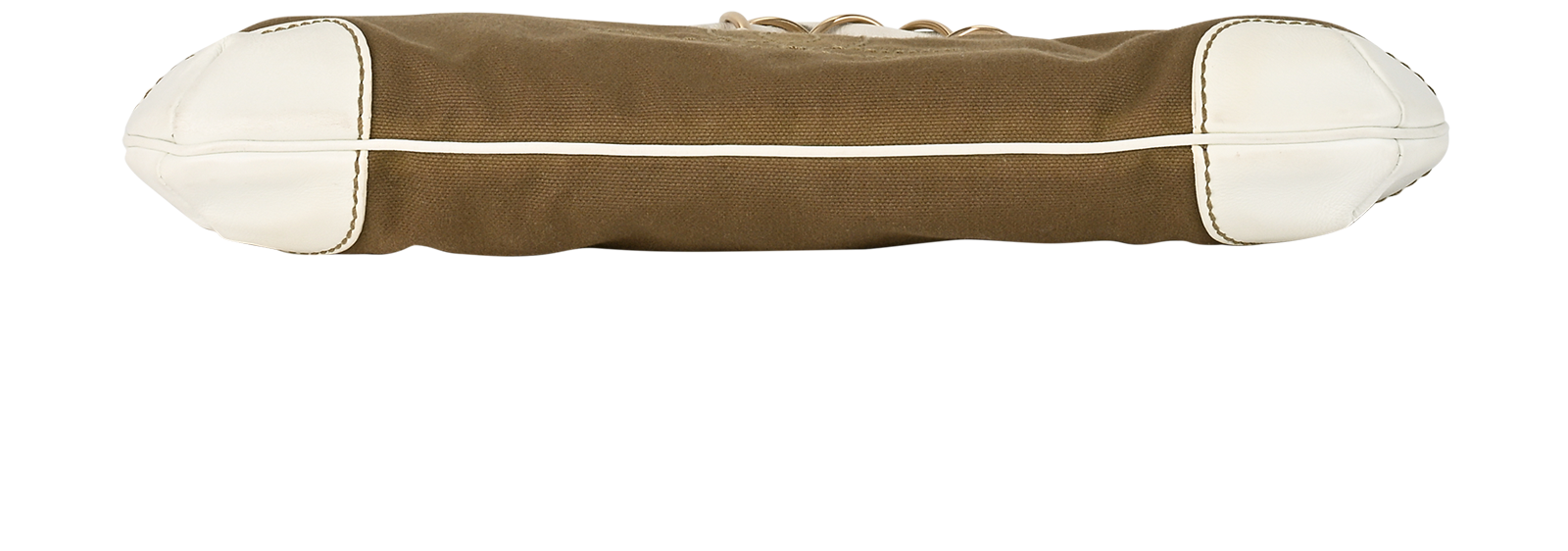 Olsen Shoulder Bag, &pound;595, Handbags, Khaki/White, Canvas/Leather, Top view